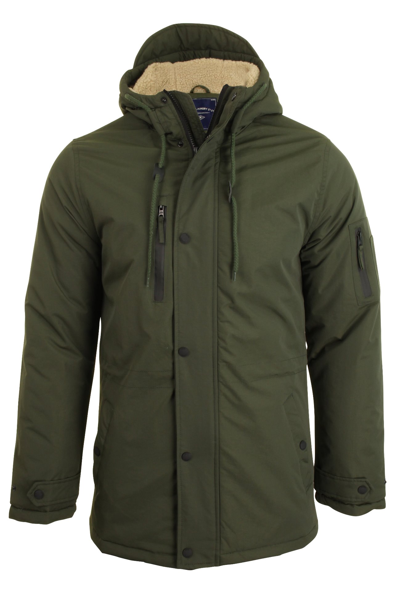Tokyo Laundry Mens Wool Mix Melton Jacket Coat Parka Fleece Lined