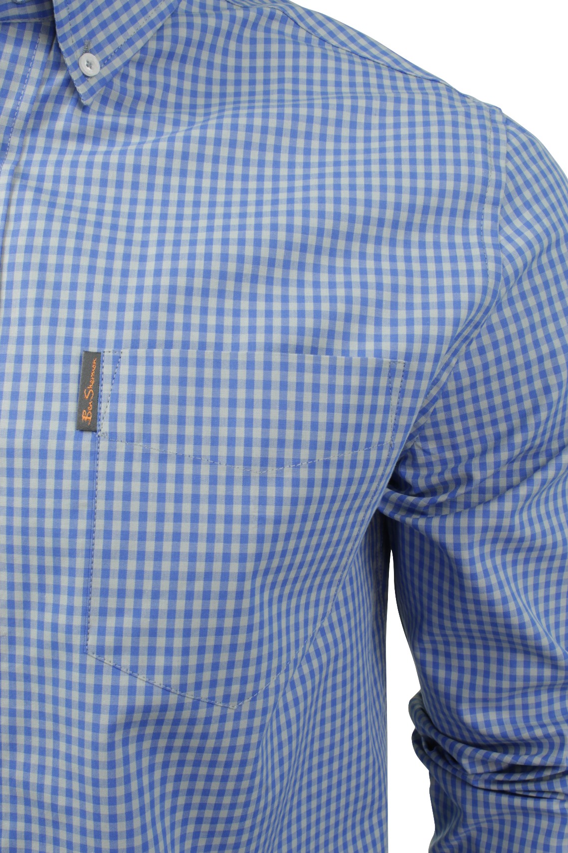 Mens Gingham Check Shirt by Ben Sherman Long Sleeved