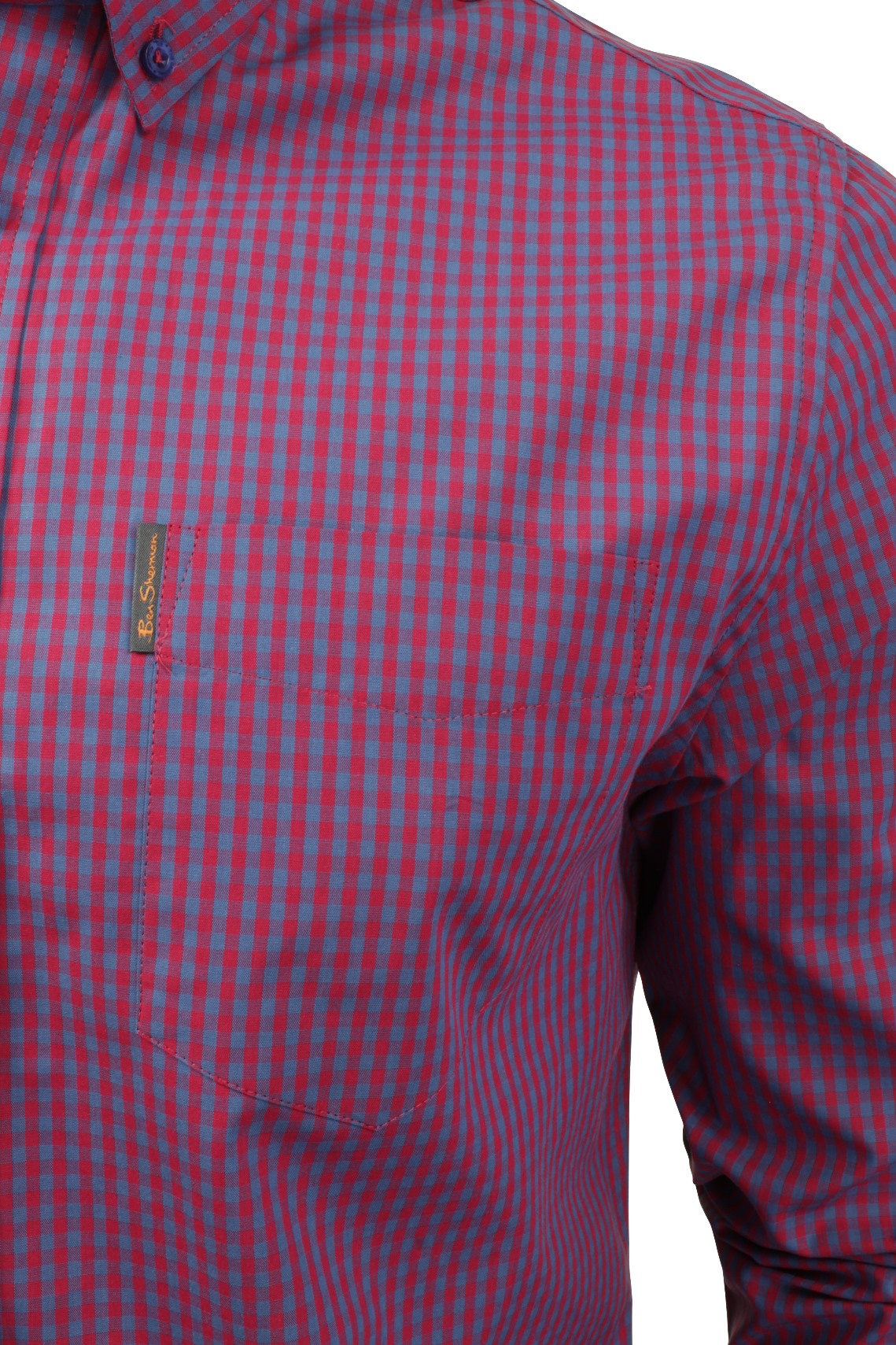 Mens Gingham Check Shirt by Ben Sherman Long Sleeved