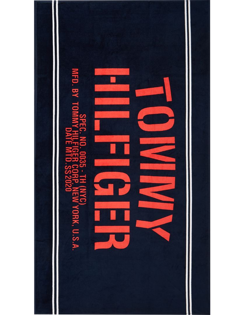 NEW TOMMY HILFIGER WHITE+BLUE ANCHOR CHAIN,RED,100/% COTTON BEACH TOWEL 35/"x 66/"
