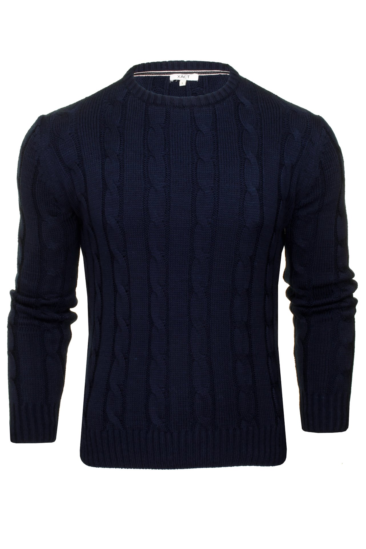 Xact Mens Crew Neck Cable Knit Jumper 