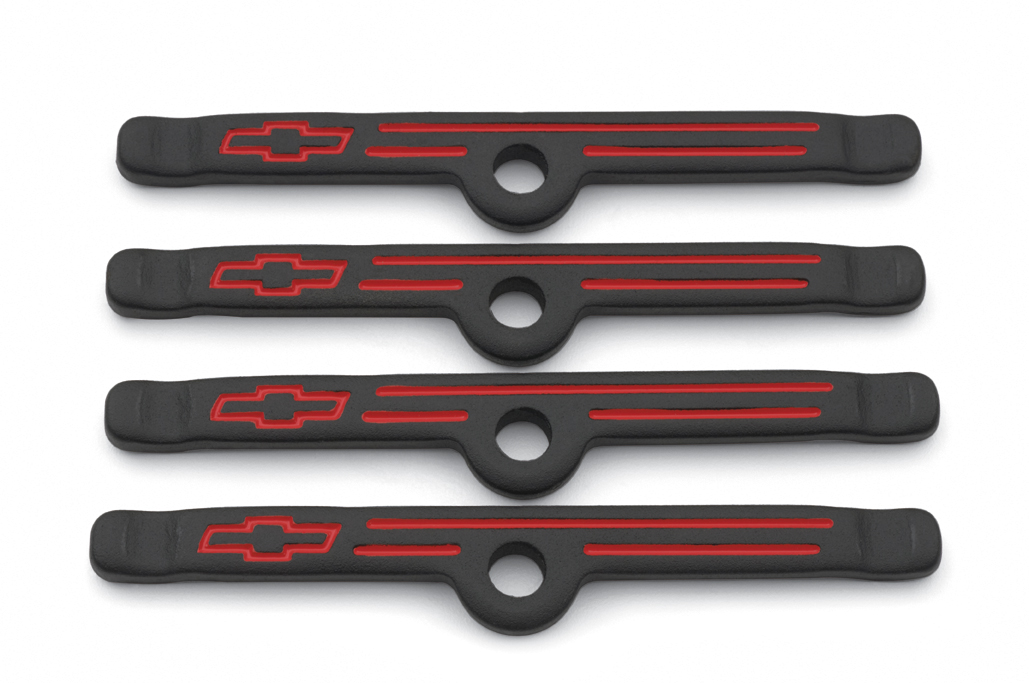 Proform 141757 Black/Red Valve Cover Hold Downs Small Block Chevy