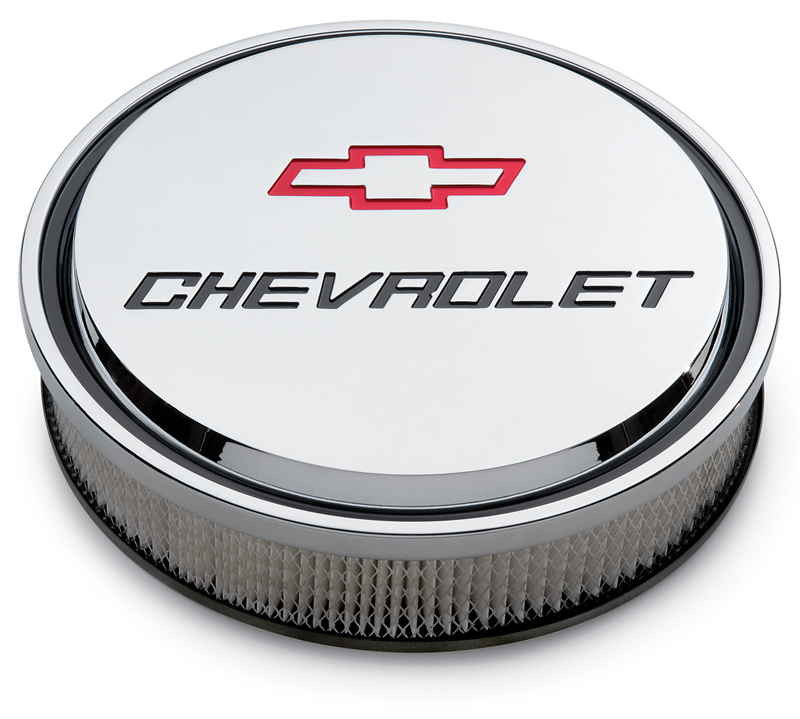 Proform 141-835 14" Chevrolet Slant Edge Aluminum Air Cleaner Chrome w