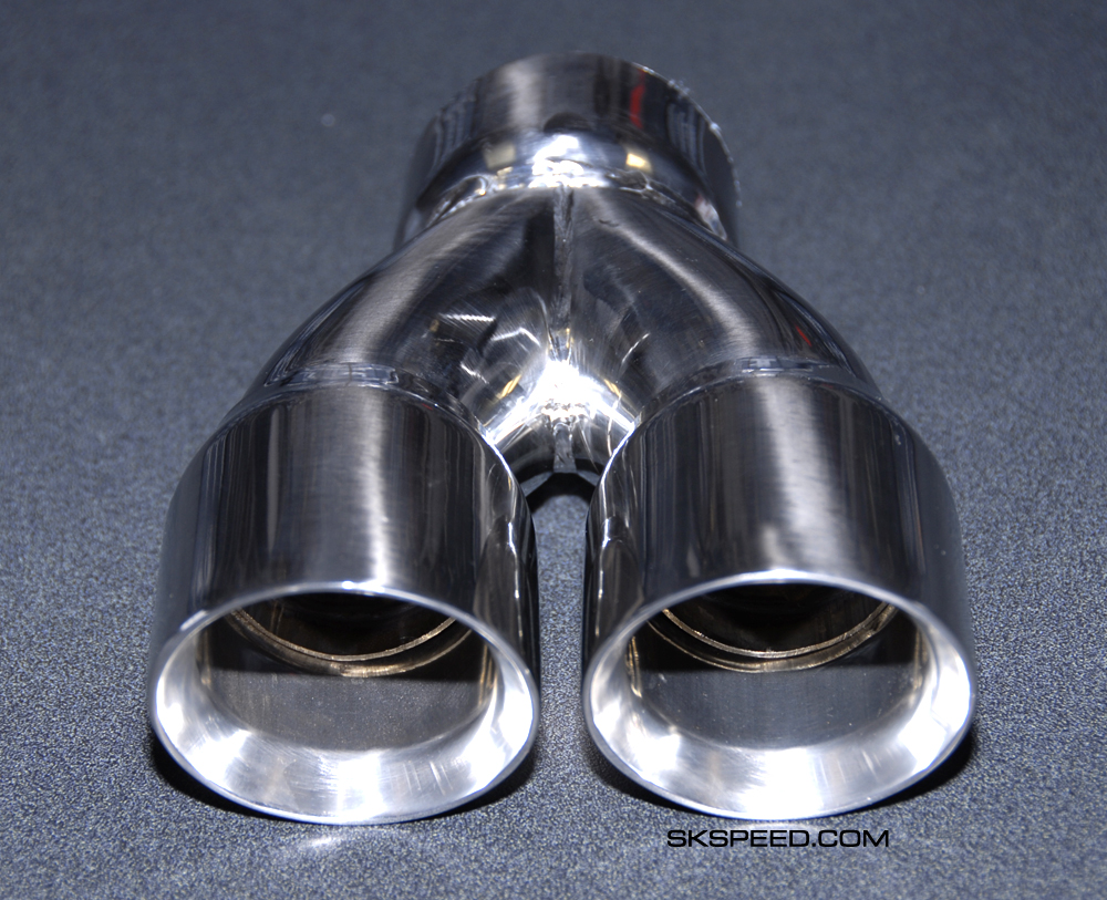 Stainless Steel Dual 3" Outlet/ Single 3" Inlet Slant Cut Exhaust Tip Each eBay
