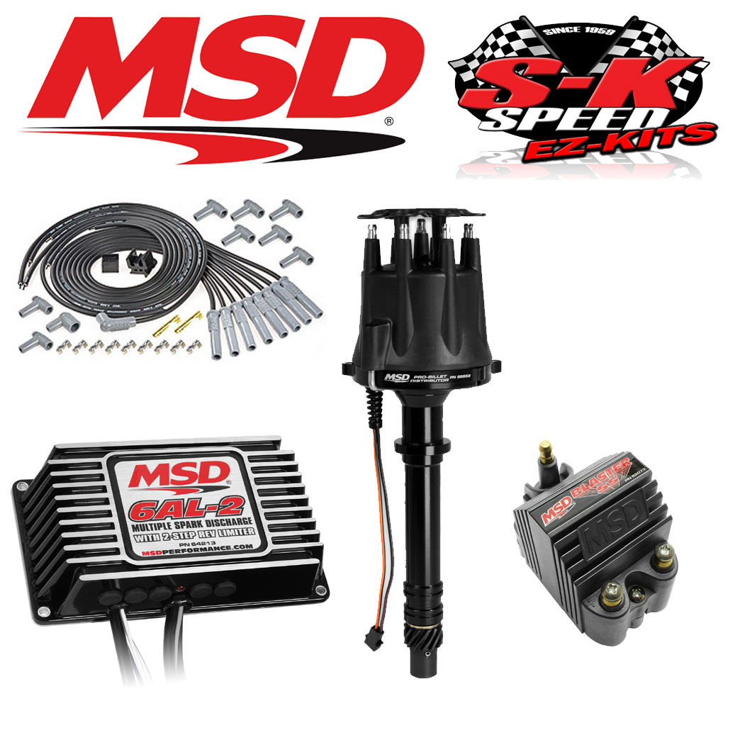 skspeed MSD 91513 EZKMSD KIT Black 6AL2 Box/Dist/Wires/Coil Big Block