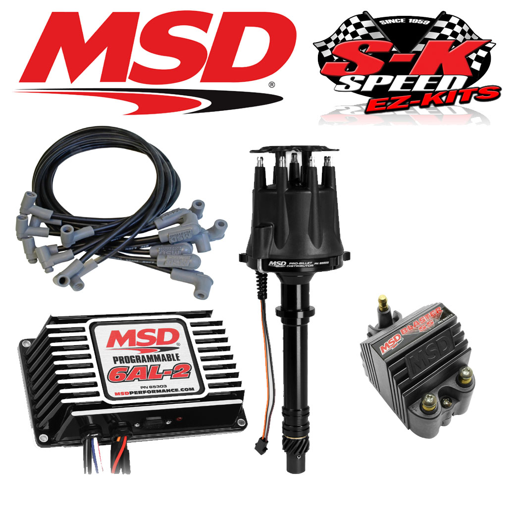 MSD Ignition Kit - Programmable 6AL-2/Distributor/Wires/Coil Small Block Chevy