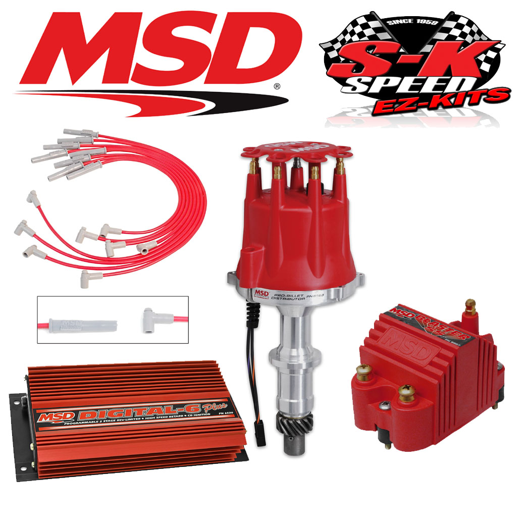 MSD 9506 Ignition Kit - Digital 6 Plus/Distributor/Wires/Blaster Coil Pontiac V8