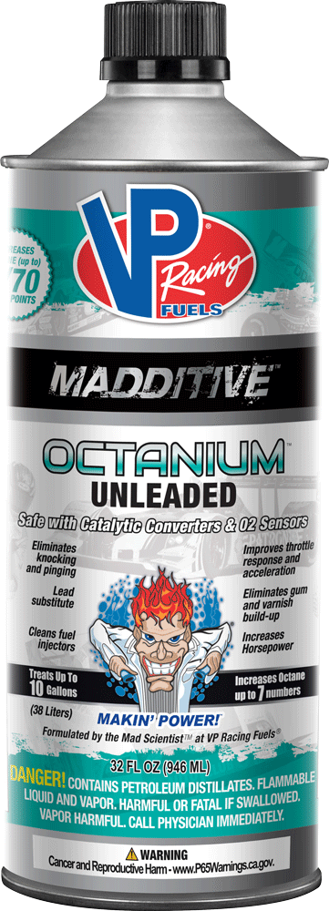 VP Racing Fuels Octanium Booster Unleaded 32 Oz. (Pack Of 8) - Octane Booster For Gasoline