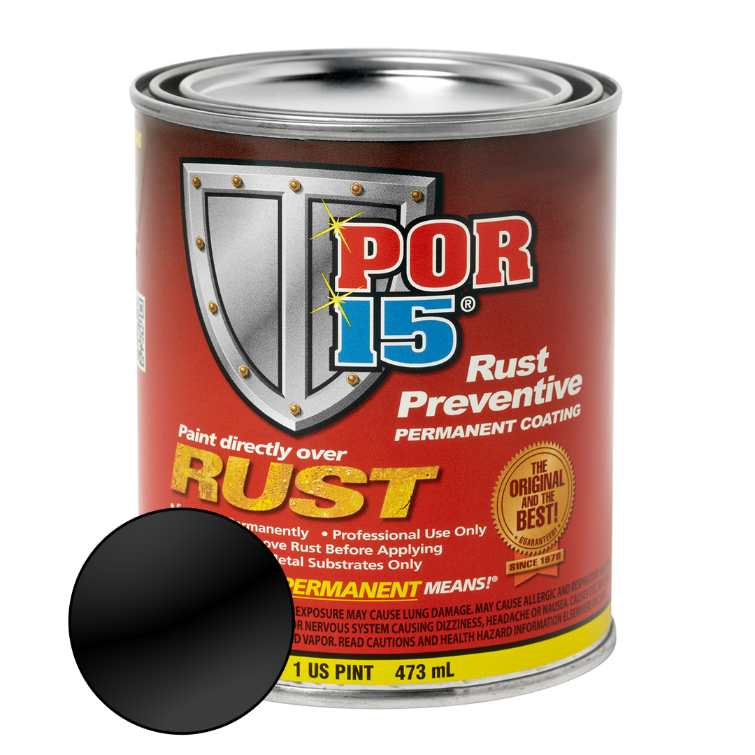POR 15 45408 Semi Gloss Black Rust Preventative Paint Pint Paint