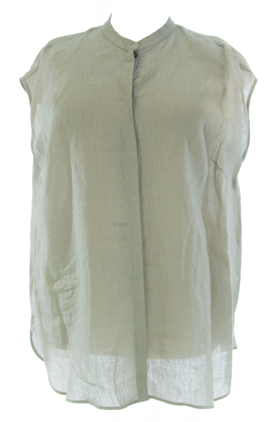 Marina Rinaldi da Maxmara Ex Accus Beige Lino a Bottoni Tunica Marina Rinaldi da Maxmara Ex Accus Beige Lino a Bottoni Tunica