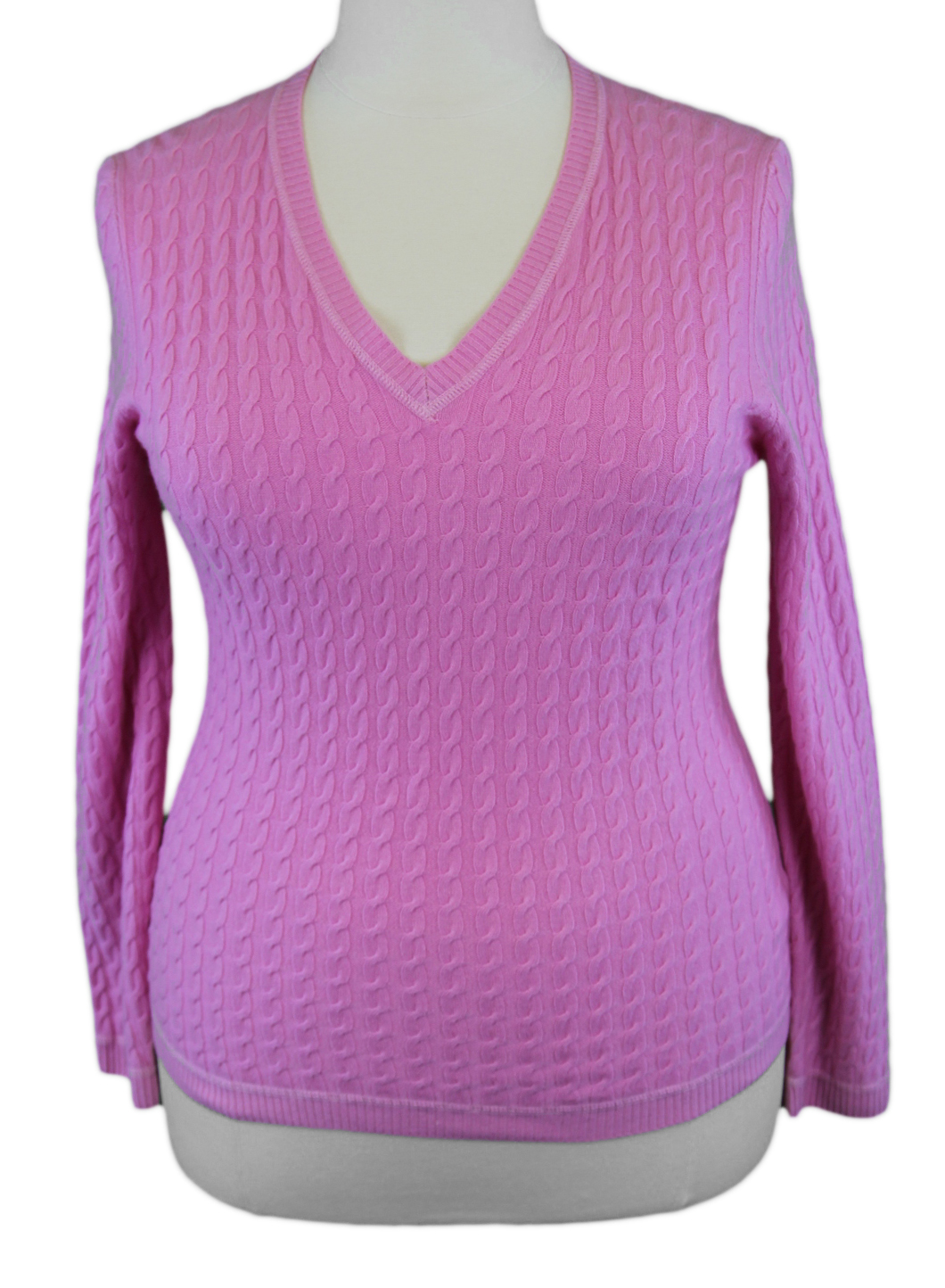 Marina Rinaldi da Maxmara Drugo rosa Scollo a V Maglione Lavorato a Maglia Marina Rinaldi da Maxmara Drugo rosa Scollo a V Maglione Lavorato a Maglia