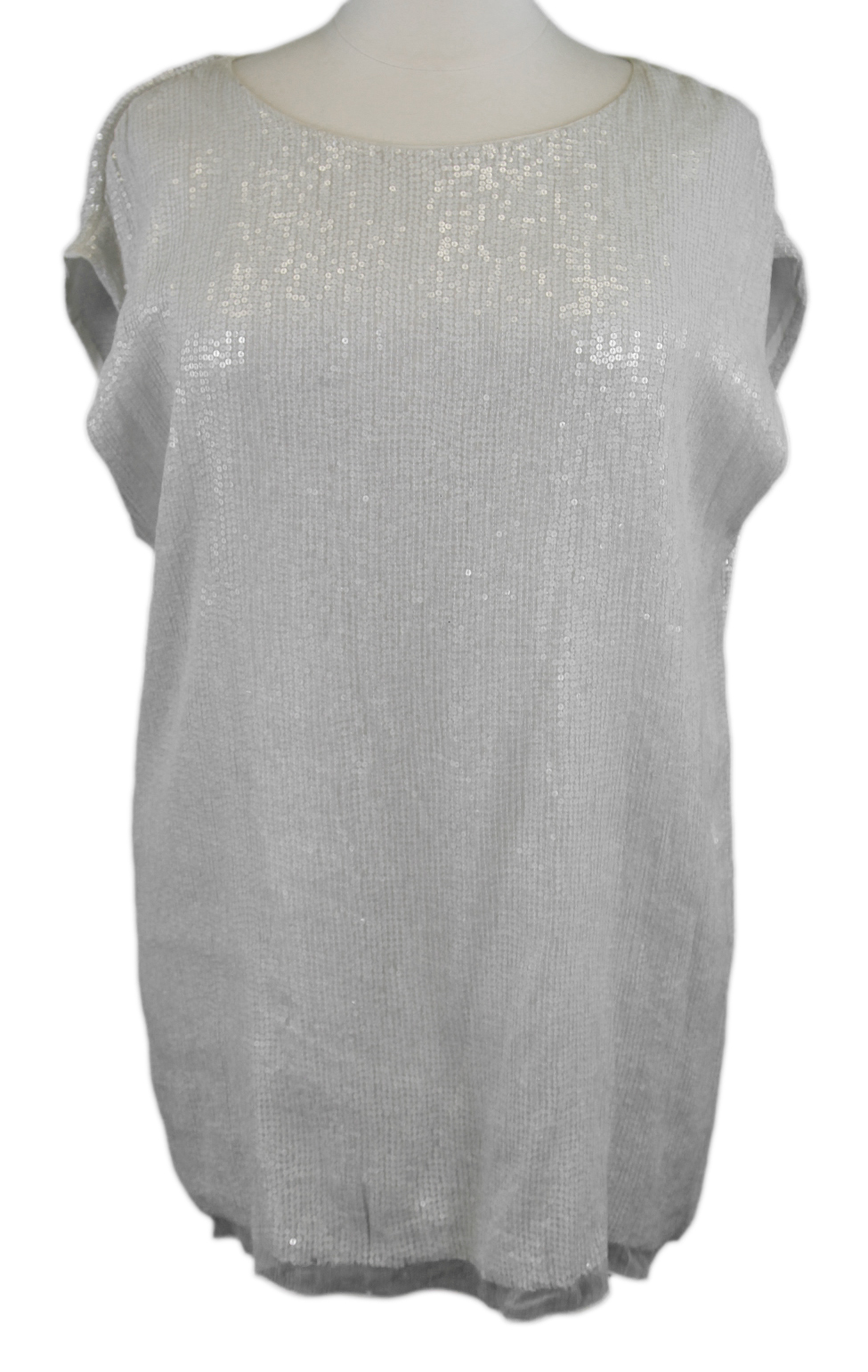 MARINA RINALDI by MaxMara Farsi Cream Sequin Embellished Top NWT MARINA RINALDI by MaxMara Farsi Cream Sequin Embellished Top NWT