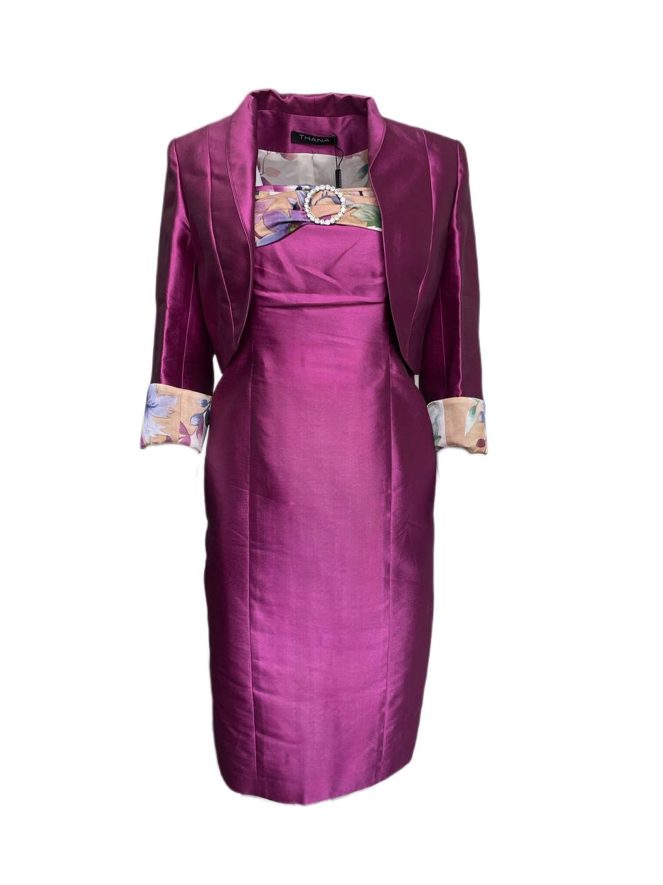 THANA Women's Purple Two-Piece Dress Suit 26549 IT Size 44 $1320