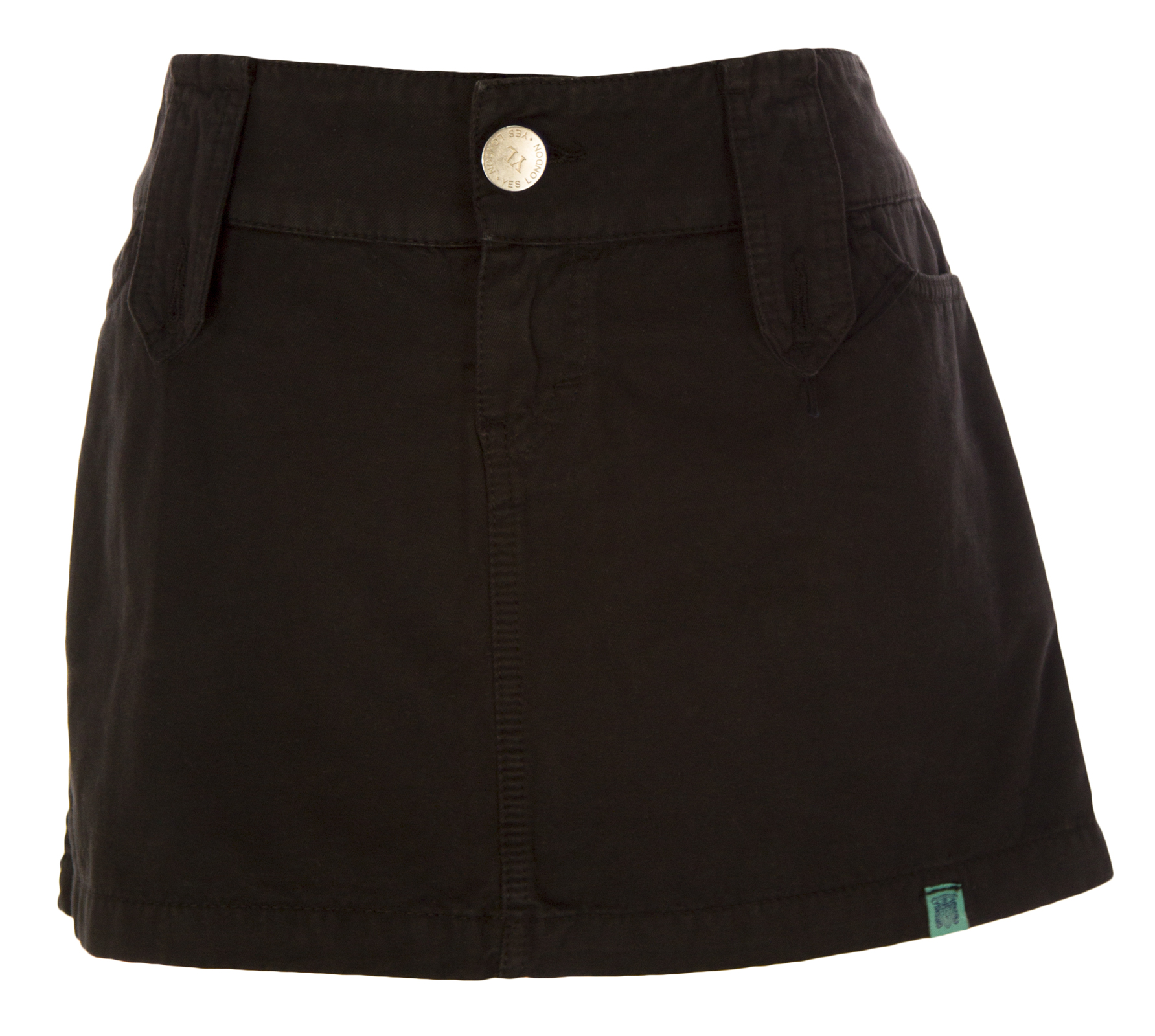 YES LONDON Women's Black 4 Pocket Zip Up Mini Vintage