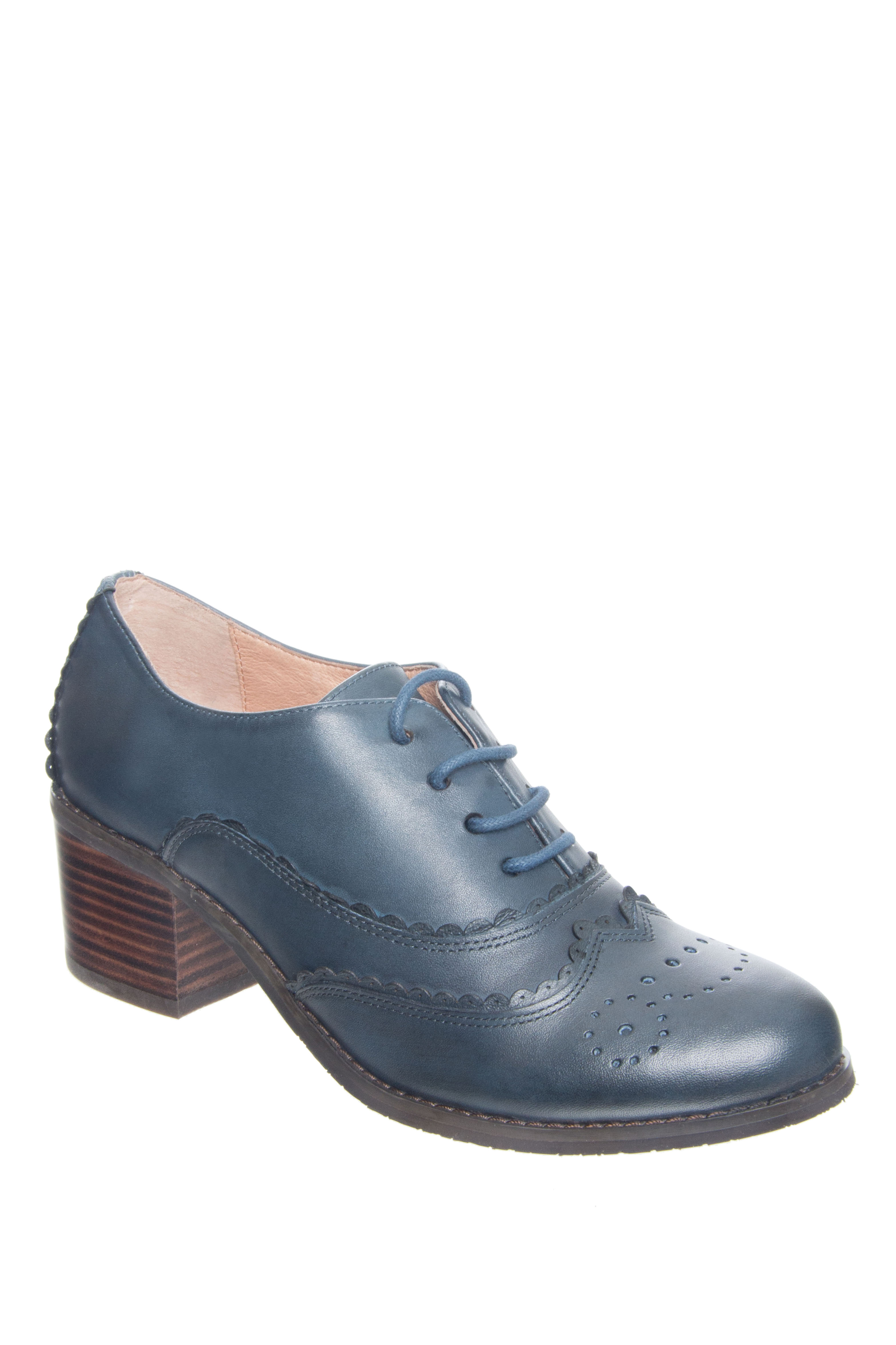 Miz Mooz Chiara Mid Heel Oxford - Blue