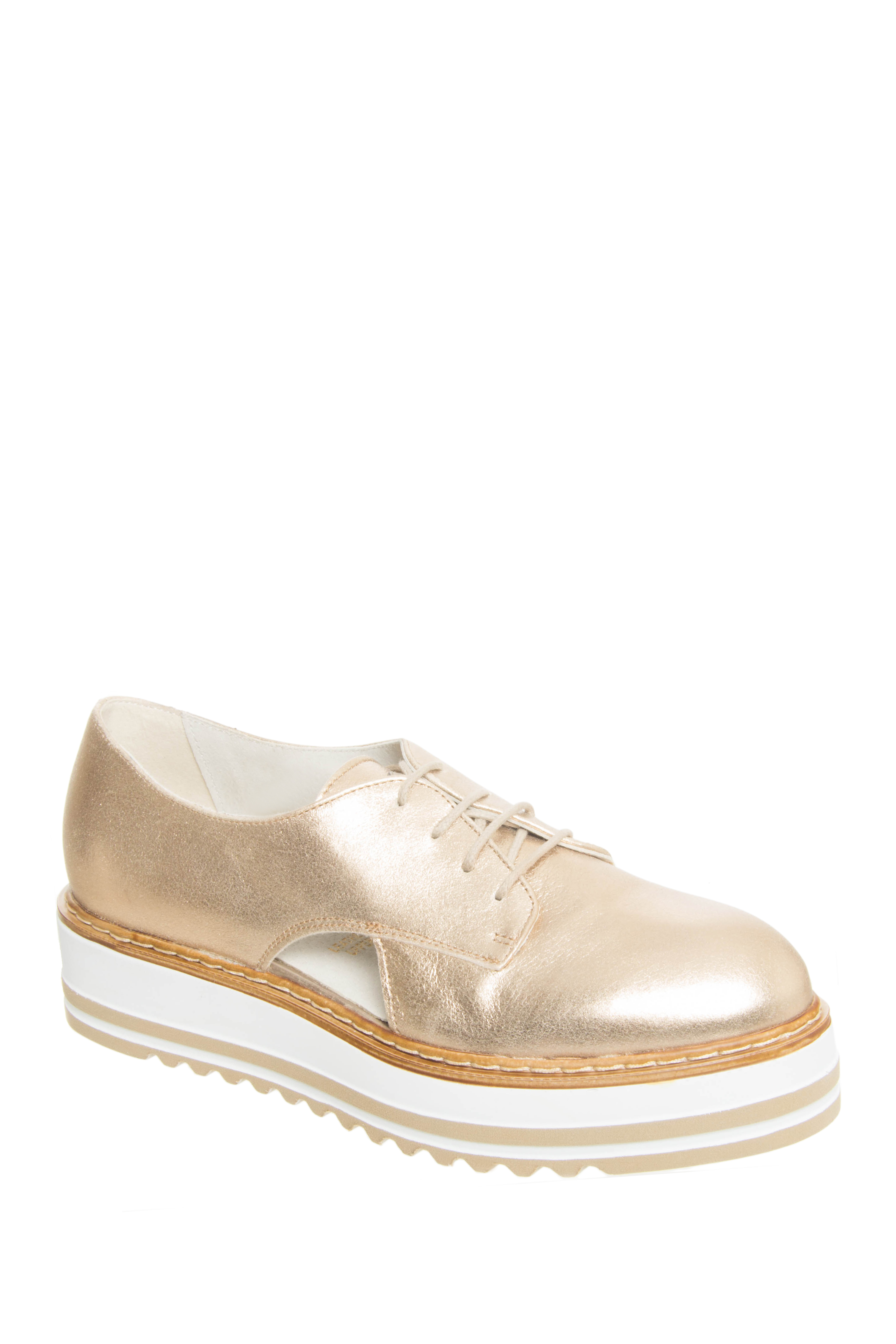 Summit by White Mountain Brody Double Stripe Platform Oxford - Gold / Metallic