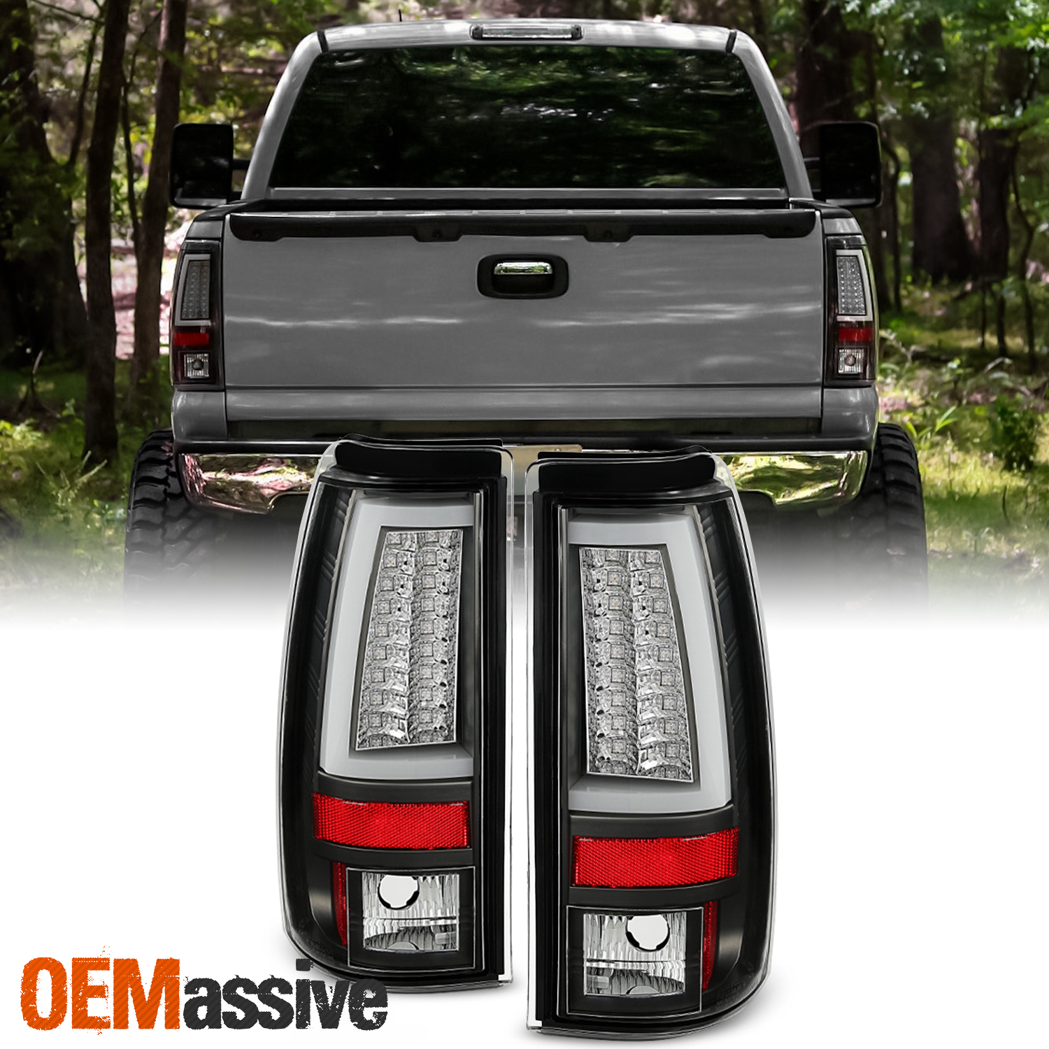 2003-2006 Chevy Silverado 1500 2500HD 3500 Black LED Tail Lights Brake Lamps Set - Foto 10