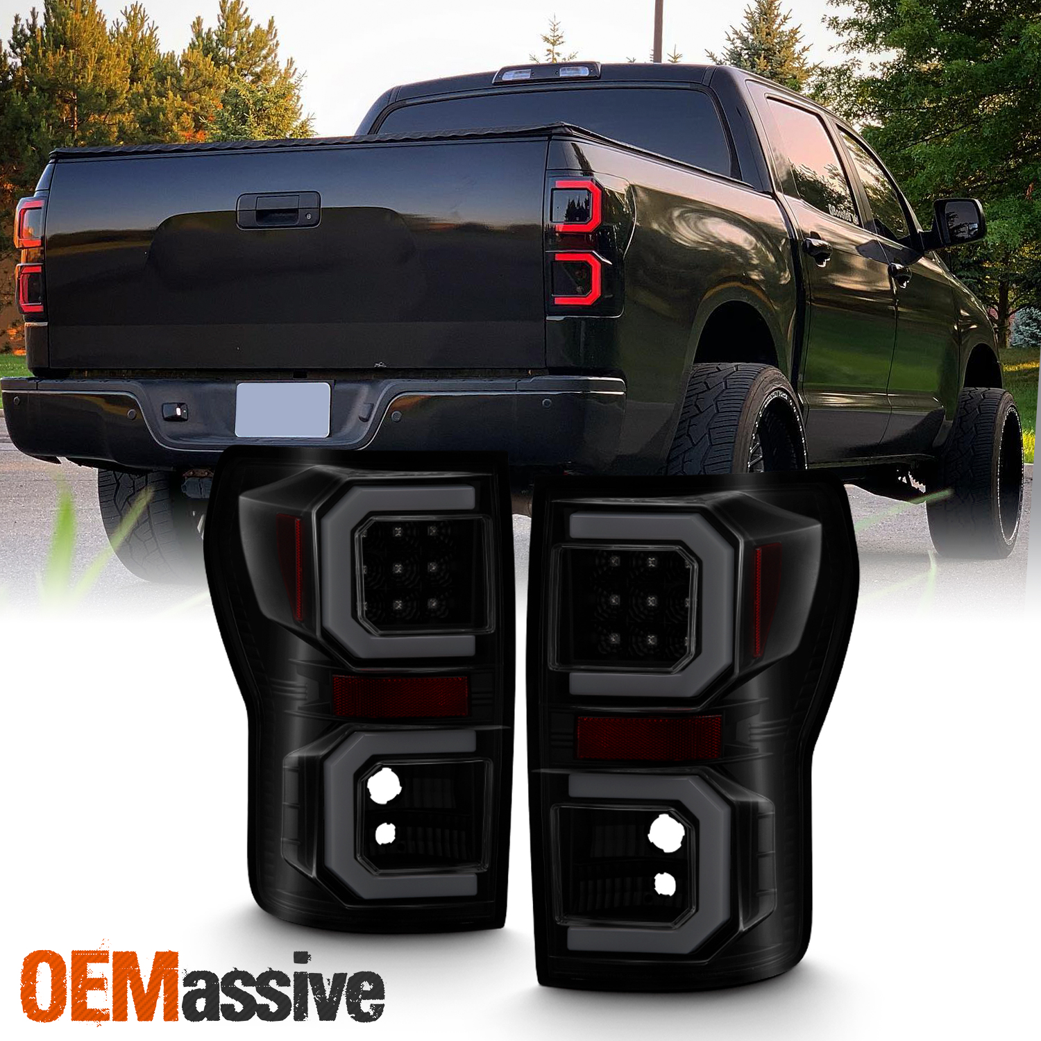 Fits 07-13 Tundra Pickup Tube Light Bar LED BlacK Smoked Tail 