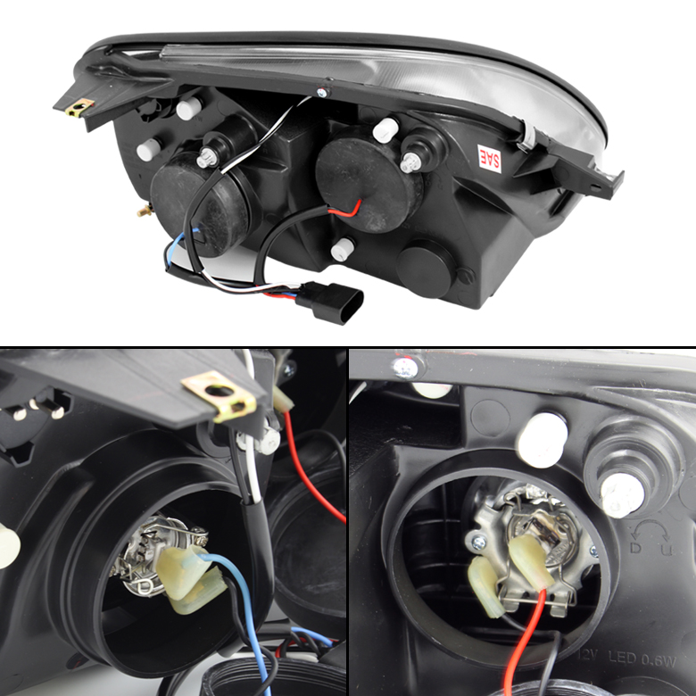 Fits 9804 MercedesBenz R170 Slk Twin Halo Projector Headlights Lamps