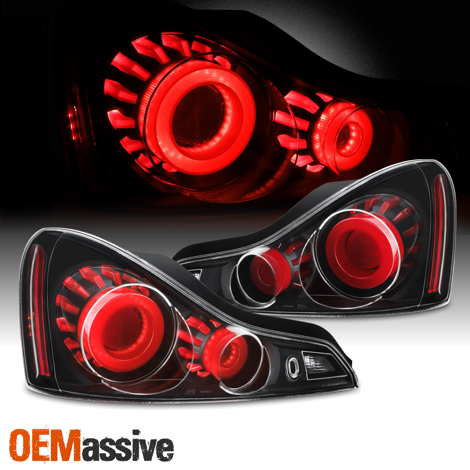 GTR Style]Fit 2008-2015 G37 / Q60 Coupe 3D LED Tube Tail Light