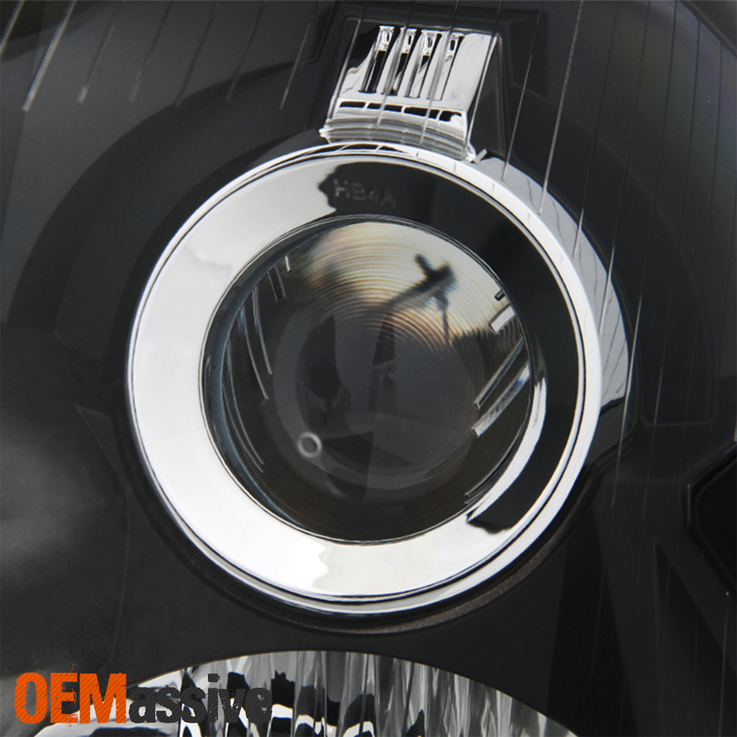 Fit 2003-2007 Cadillac CTS Halogen Type Headlights Black Headlamps
