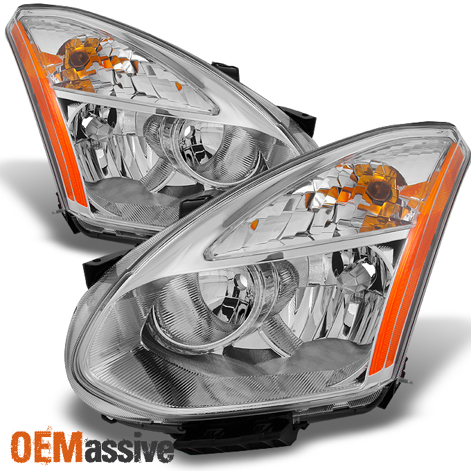 thumbnail image 2 of Pair Of OEMASSIVE Halogen Headlights For 2008-2014 Nissan Rogue - Left & Right, Chrome Housing 2 of 4