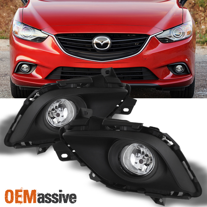 Fit 2014-2017 Mazda 6 Mazda6 Bumper Fog Lights w/Switch+Bulbs L+R