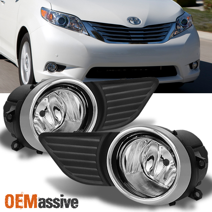Fits 2011-2015 Toyota Sienna Clear Bumper Fog Lights Driving Lamp w