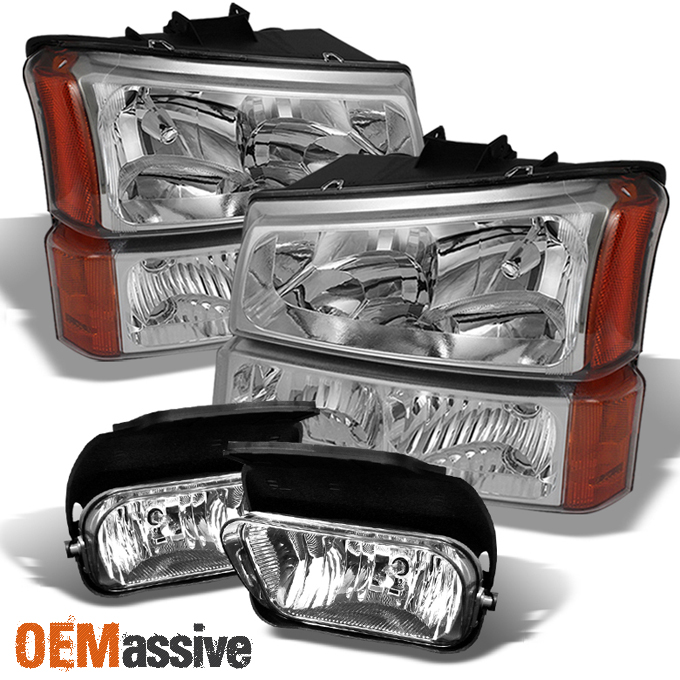 2003 2004 2005 2006 CHEVY SILVERADO CLEAR CRYSTAL HEADLIGHTS BUMPER SIGNAL LAMP