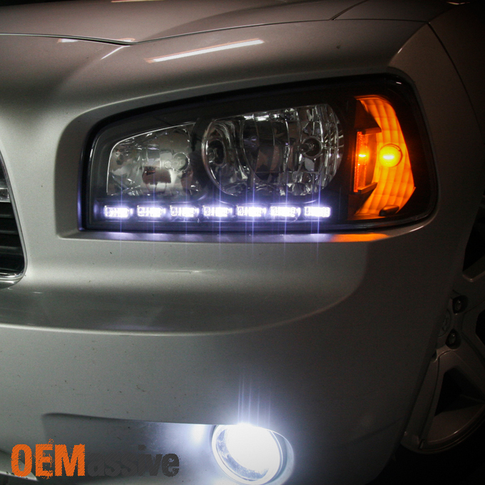 Black Headlight & Corner Light Set For 2006-2010 Dodge Charger – Halogen-1090472