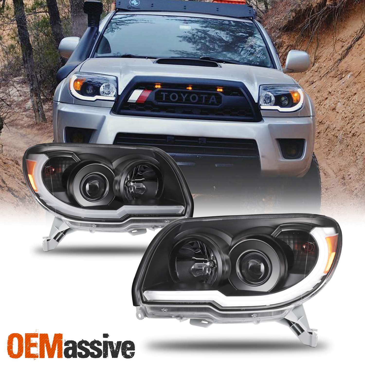 Fits 2006 2007 2008 2009 Toyota 4Runner DRL LED Strip Black