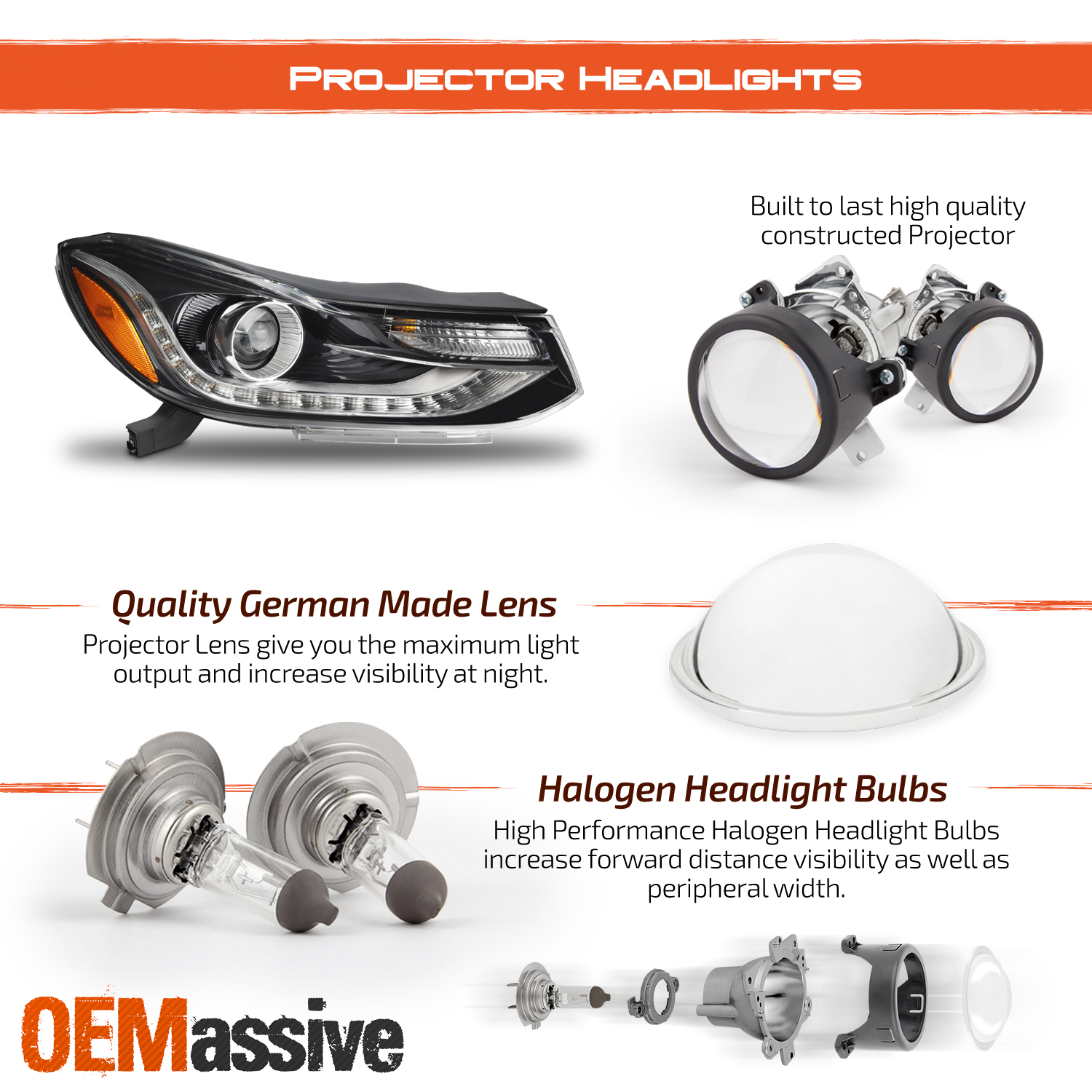 For 2017-2022 Chevy Trax OE style w/LED DRL Projector Headlight Passenger+Driver - Bild 3 von 9