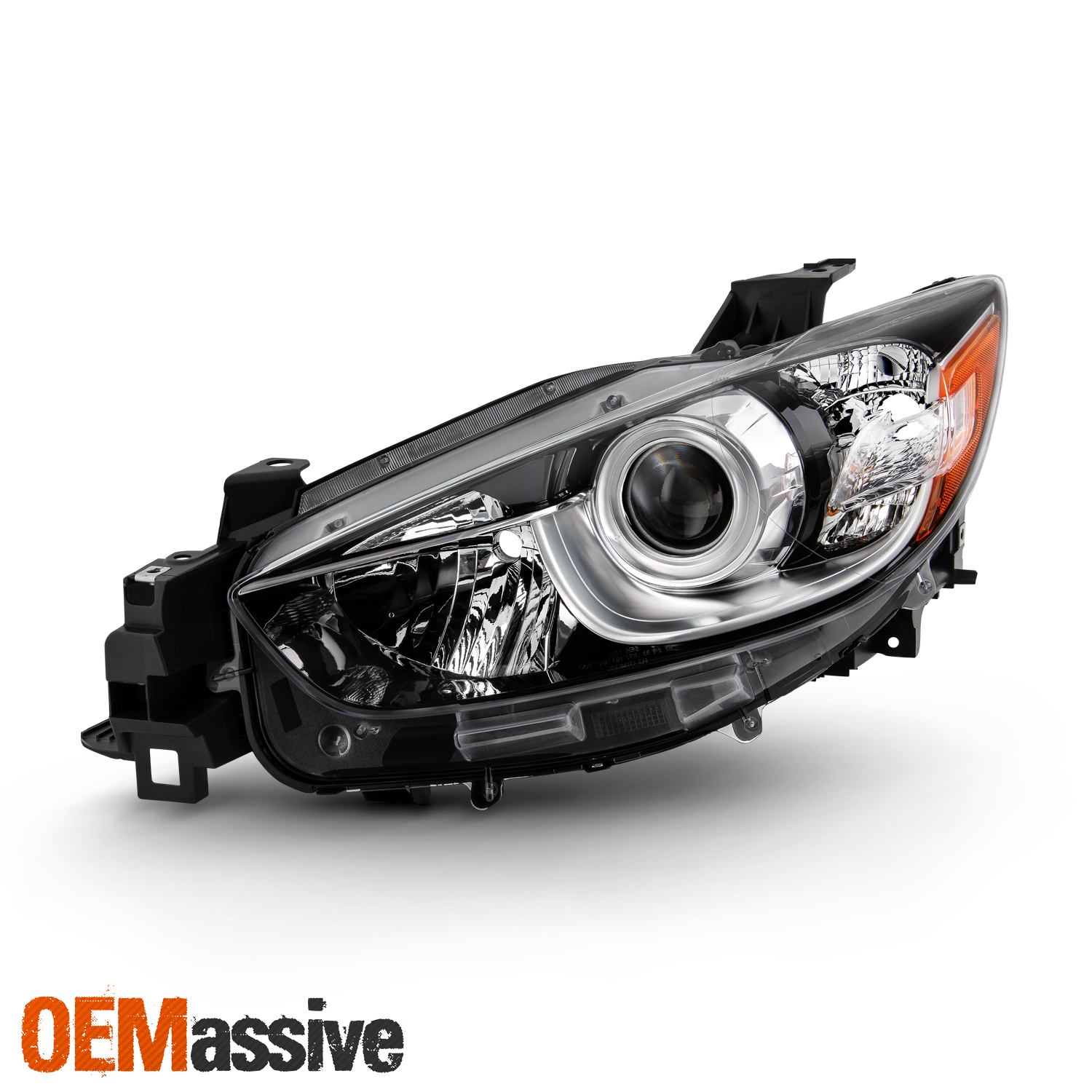 Factory Halogen Projector Headlights For 2013-2016 Mazda CX-5 – Pair LH+RH Black Housing