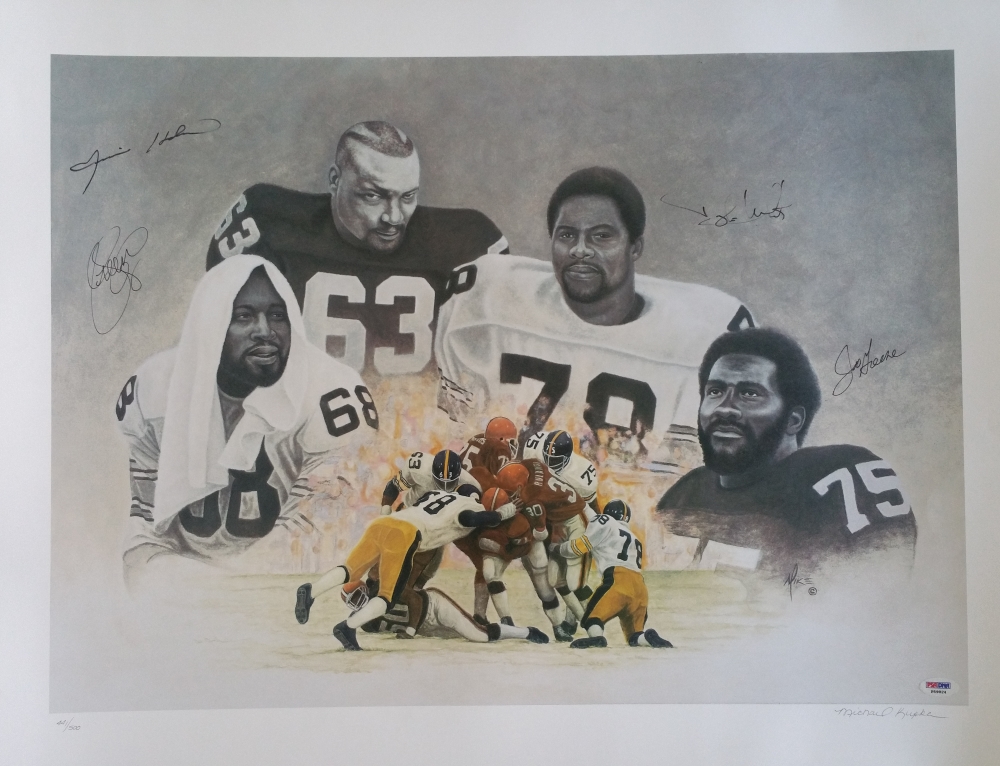 Pittsburgh Steelers Steel Curtain Signed 21x27 Lithograph Le 500