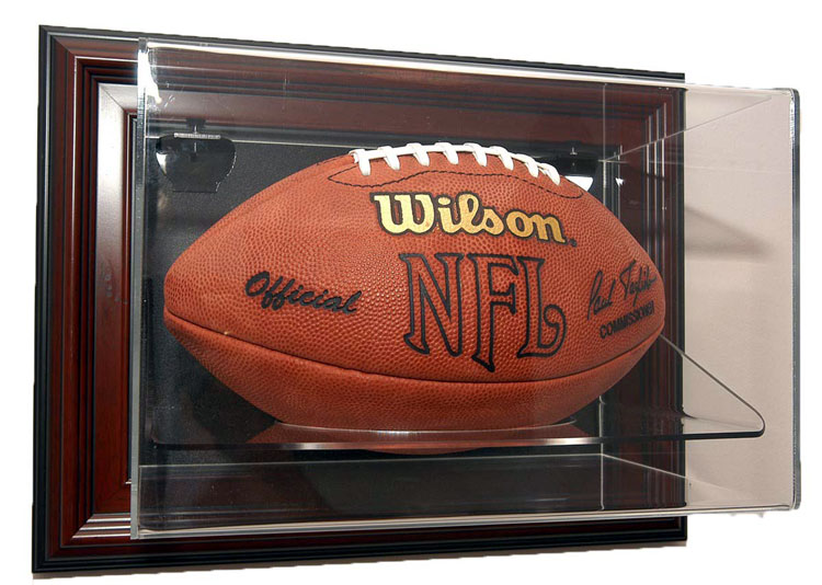 Pro-Mold Full Size Football Display Case (4-Pack), Clear UV Protection, Made In USA