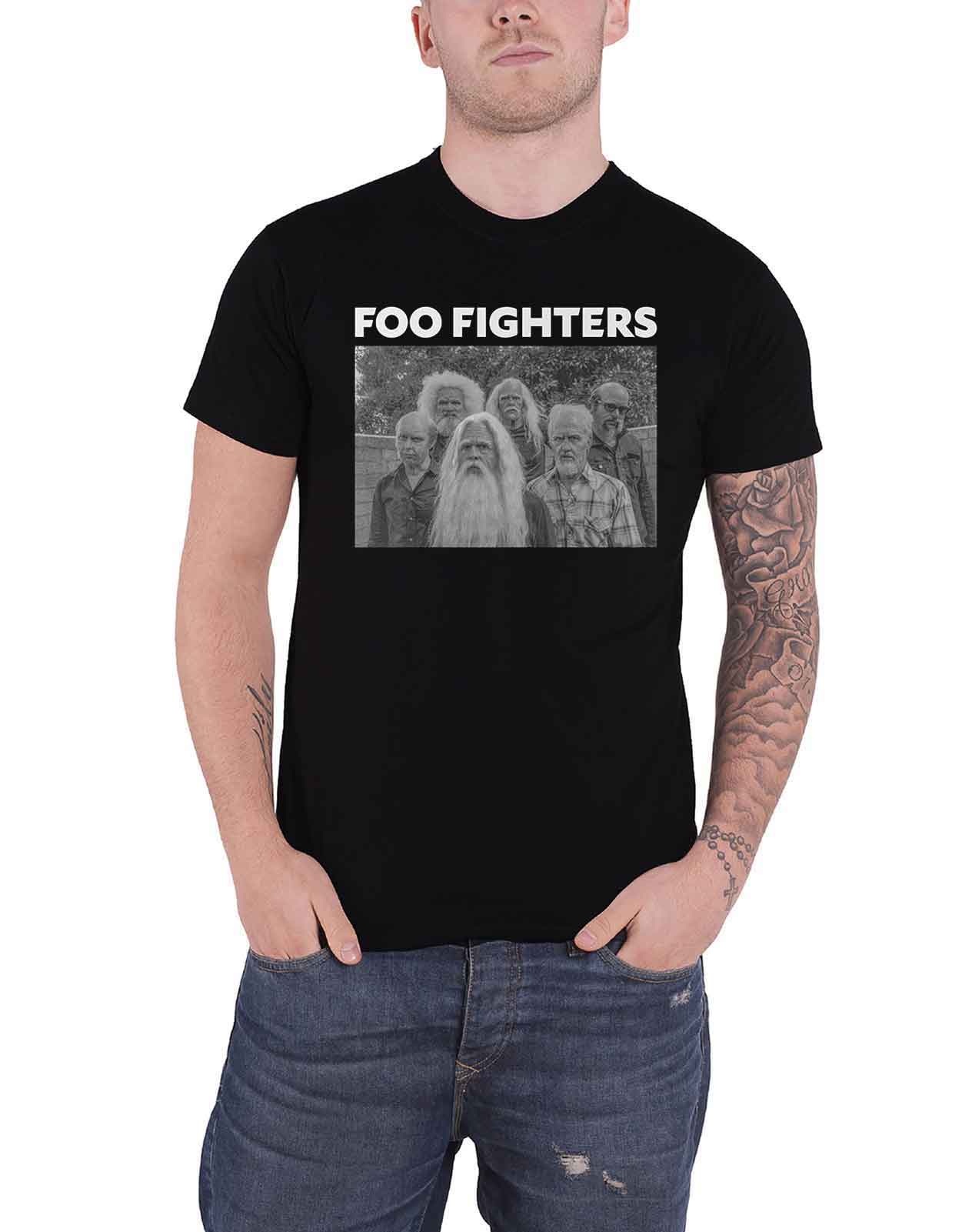 Foo Fighters T Shirt Old Band Photo Band Logo new Official Mens Black ...