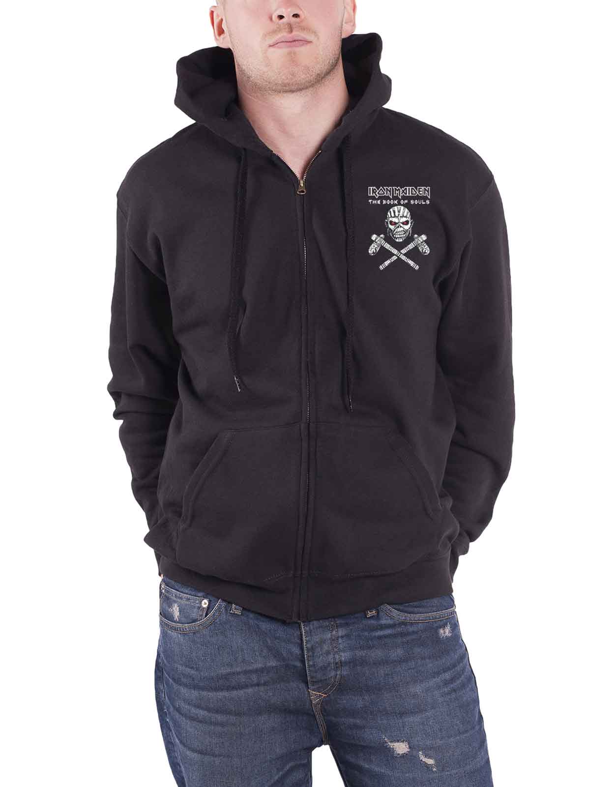 Iron Maiden Hoodie Book Of Souls The Trooper Eddie band logo Official Mens New - Picture 4 of 21