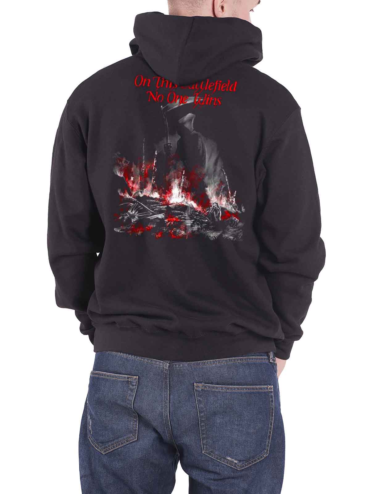 Iron Maiden Hoodie Book Of Souls The Trooper Eddie band logo Official Mens New - Picture 21 of 21