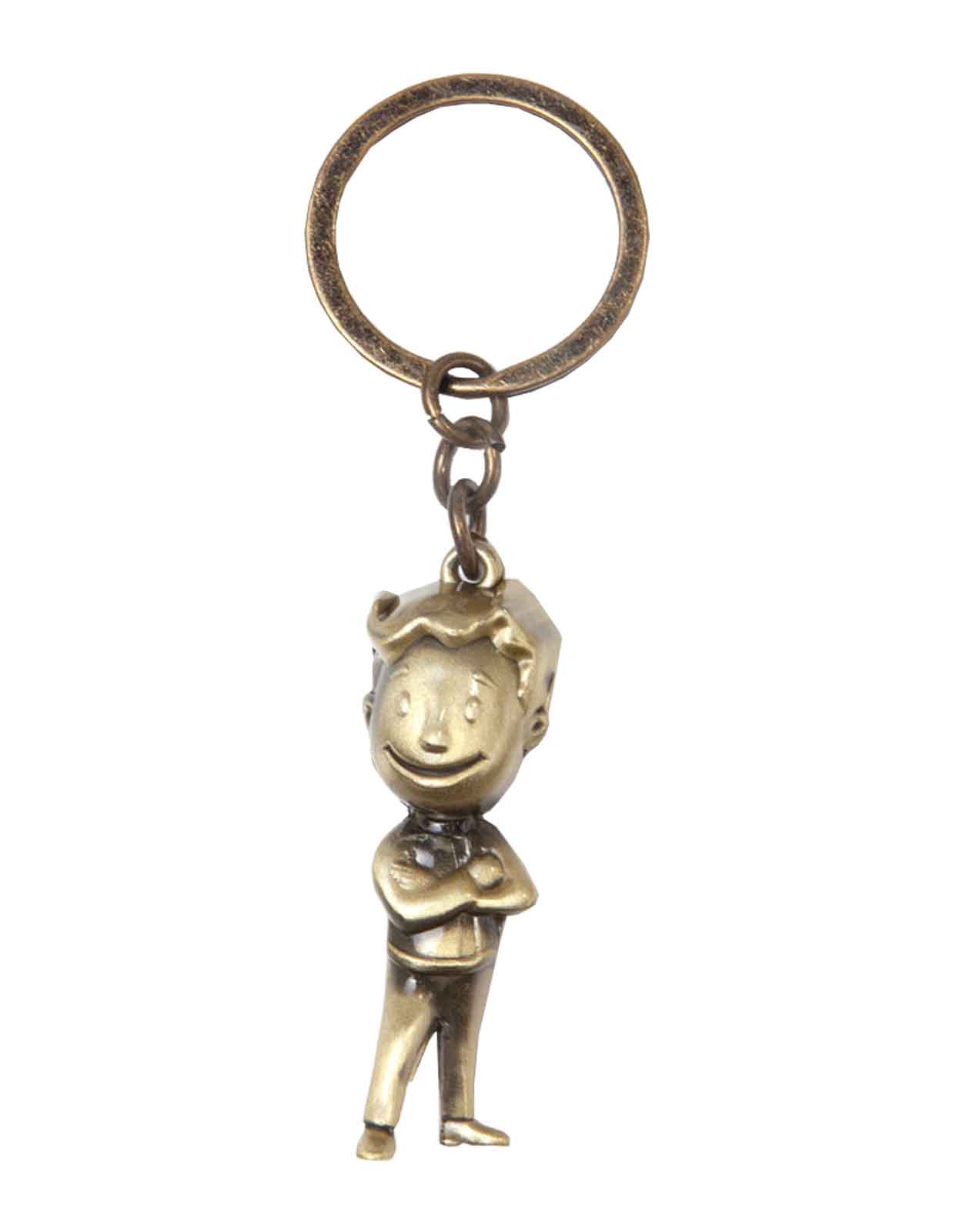 Fallout Keyring Keychain Golden 3D Vault Boy new Official Gold Metal