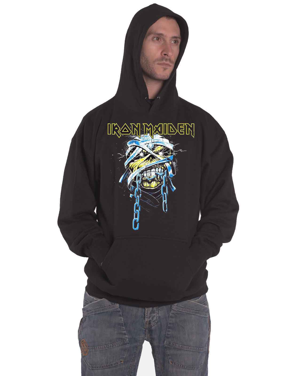Iron Maiden Hoodie Book Of Souls The Trooper Eddie band logo Official Mens New - Picture 16 of 21