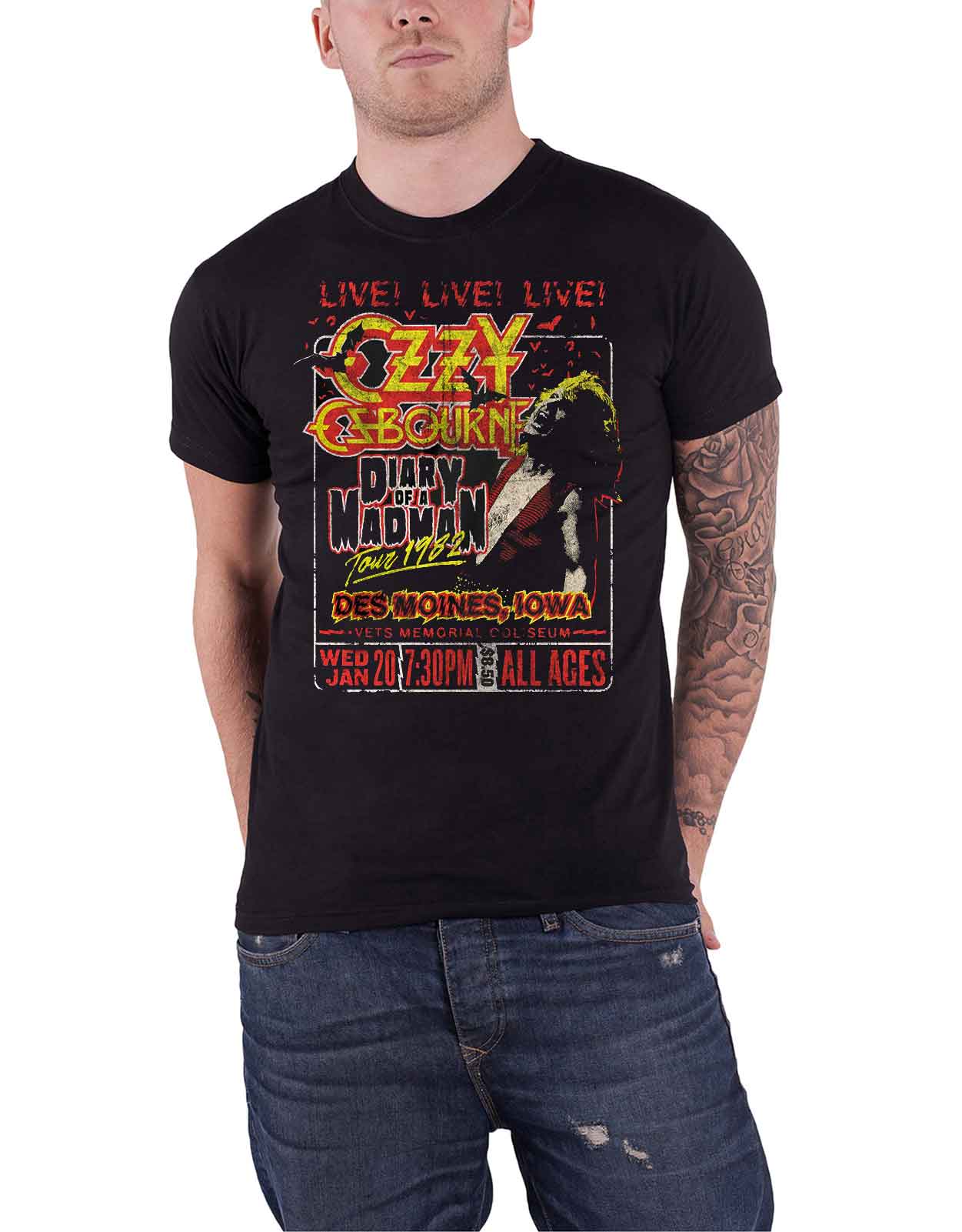 Ozzy Osbourne T Shirt Official Bark At The Moon logo Blizzard Of Ozz New Mens - Picture 20 of 47