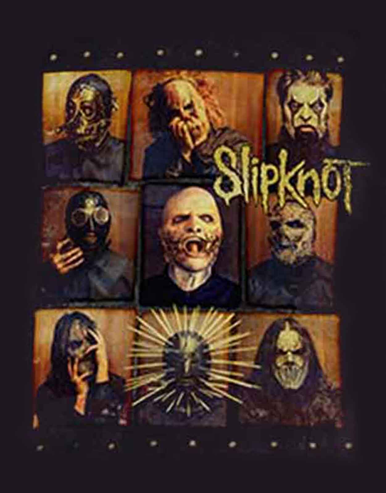 Slipknot Herren T Shirt Schwarz Skeptic Band Logo Offiziell