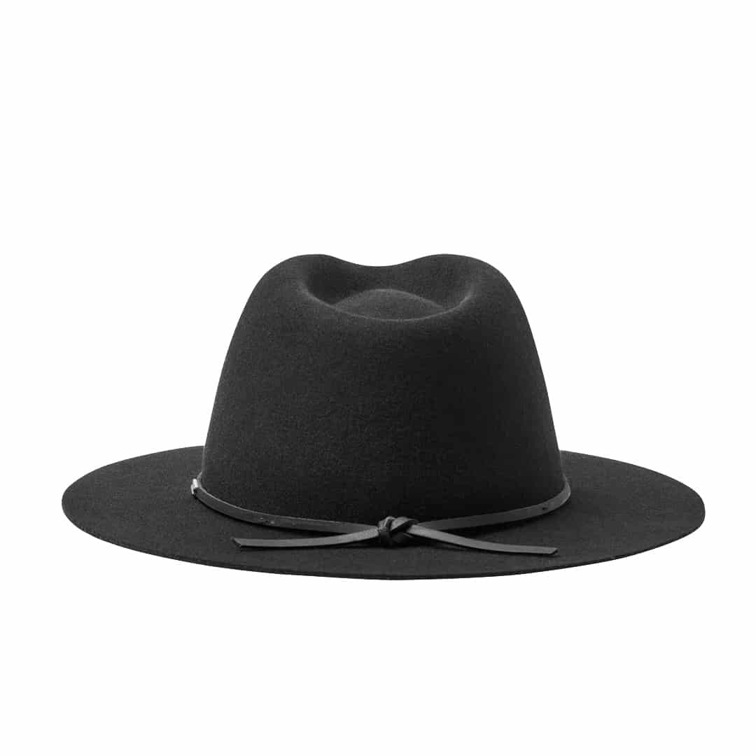 Brixton "Wesley" SU22 Fedora Hat (Black) Wide Brim Wool Felt Leather Band Cap