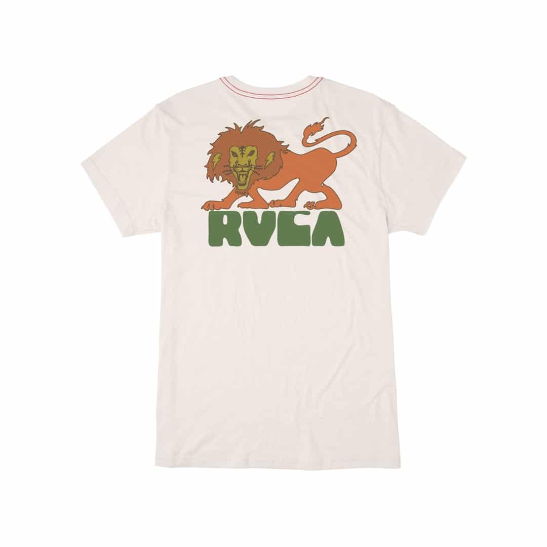 Футболка с коротким рукавом RVCA Peace Lion (античный белый), мужская футболка с графическим принтом
