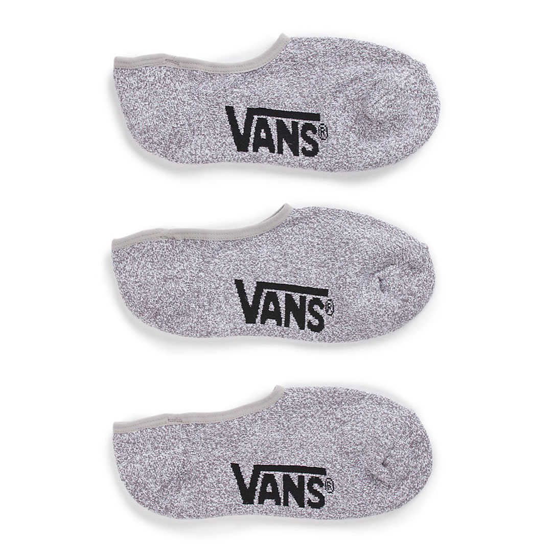 VANS Classic Super No Show Men's Grey Socks 3 Pair Size 9.5 13 for