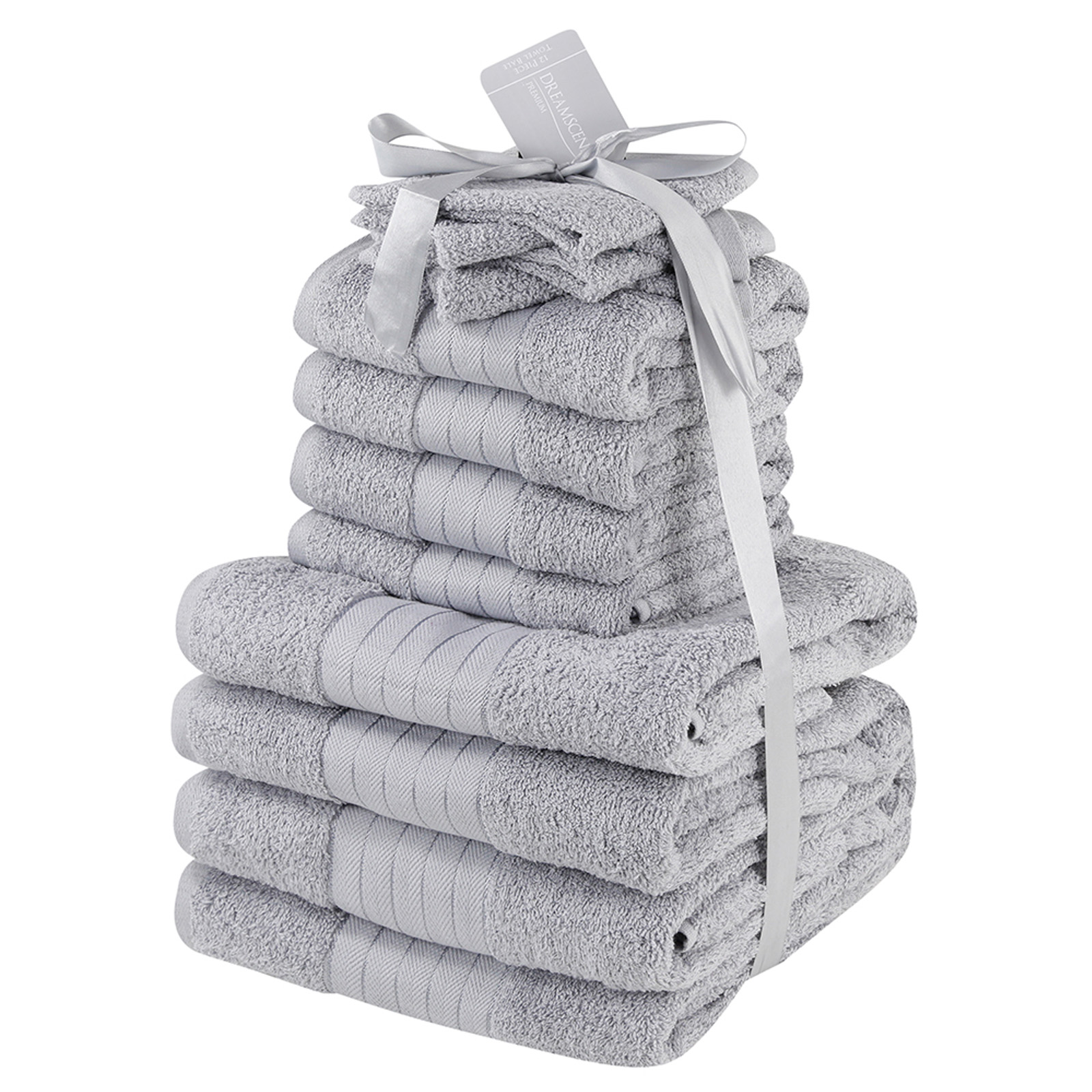 Dreamscene Luxury 100 Cotton Towels Bale Set Large Soft Bath Hand 12