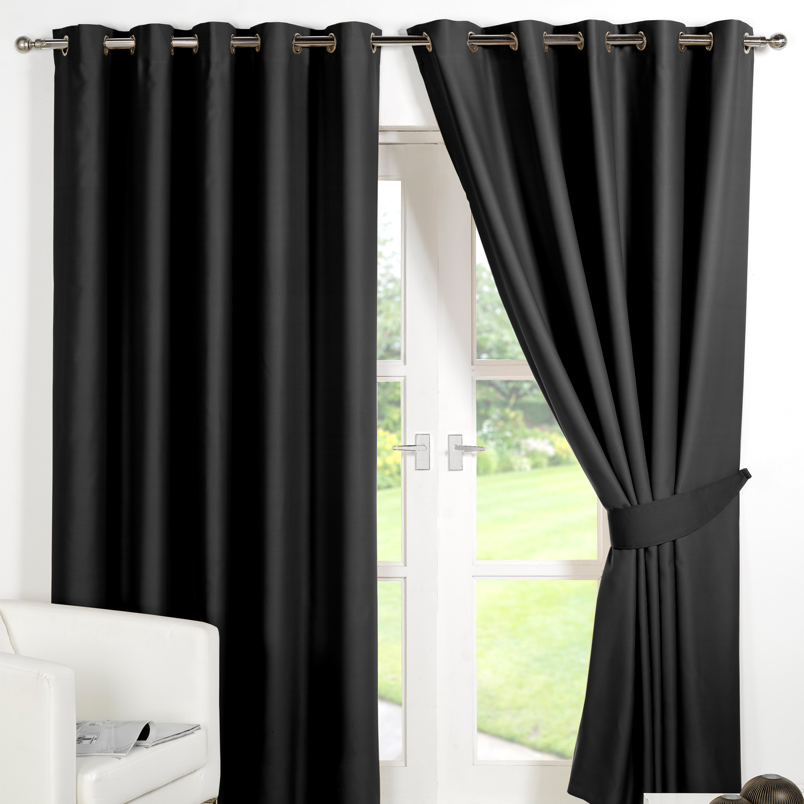 Dreamscene Eyelet Blackout Curtains Pair Of Thermal Ring Top Ready