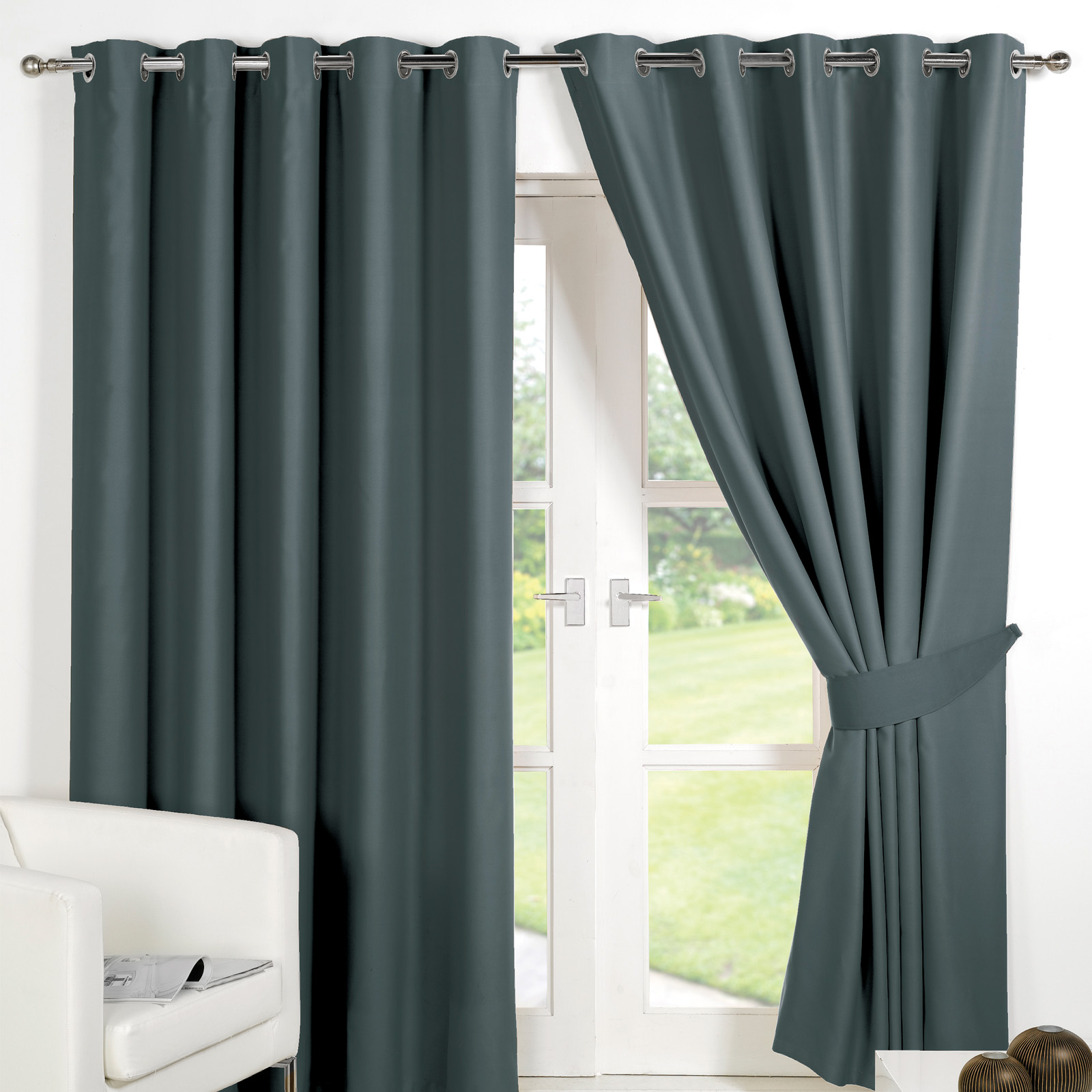 Dreamscene Pair of Eyelet OR Pencil Pleat BLACKOUT Curtains Thermal