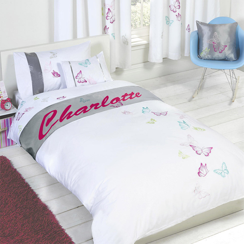 Personalised Butterfly Duvet Cover with Pillow Case Bedding Set Custom
