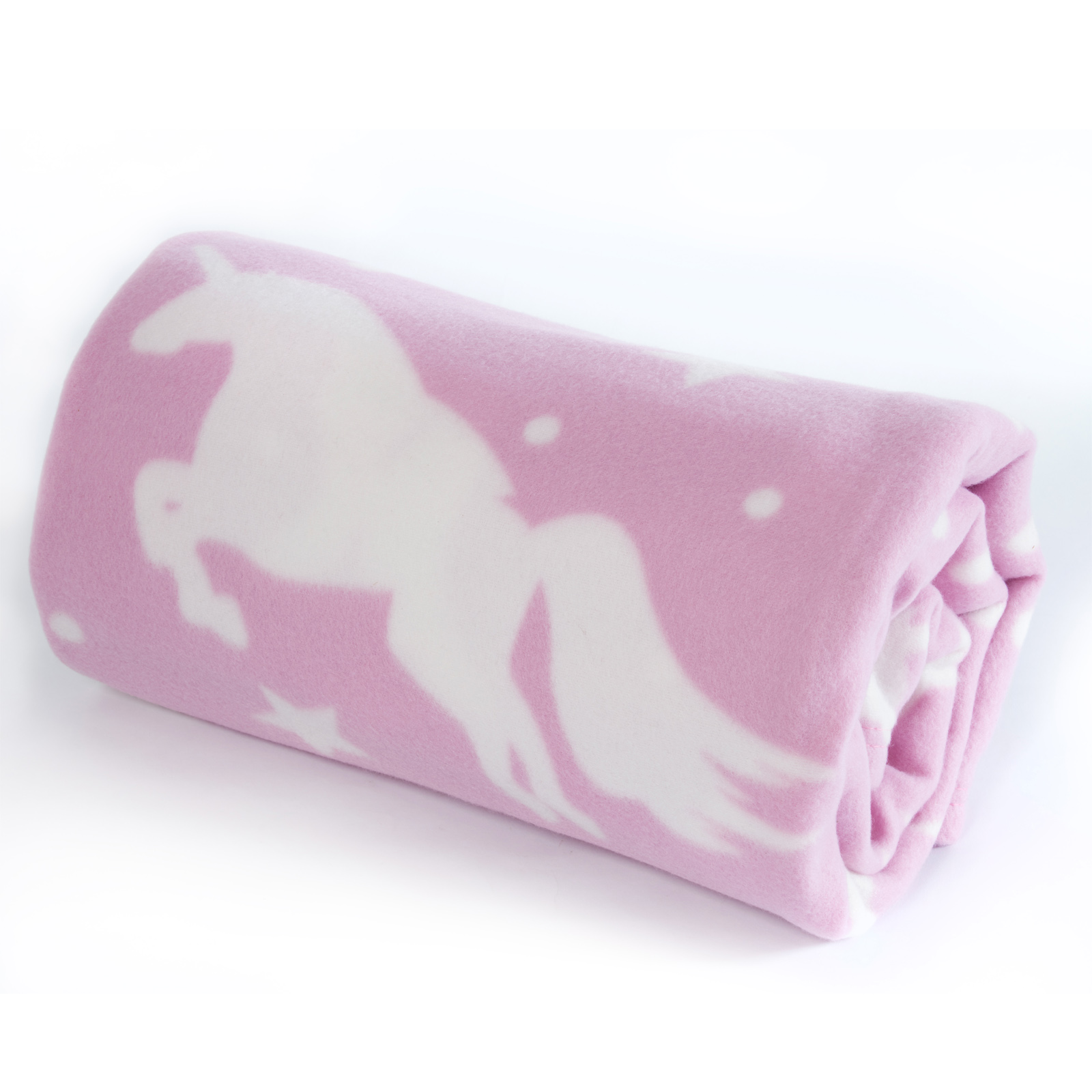 Dreamscene Unicorn Fleece Throw Over Bed Warm Soft Pink Blanket, 120 x